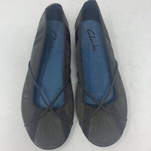 Clarks Women's Grey Slip On Flats Shoes | 7M